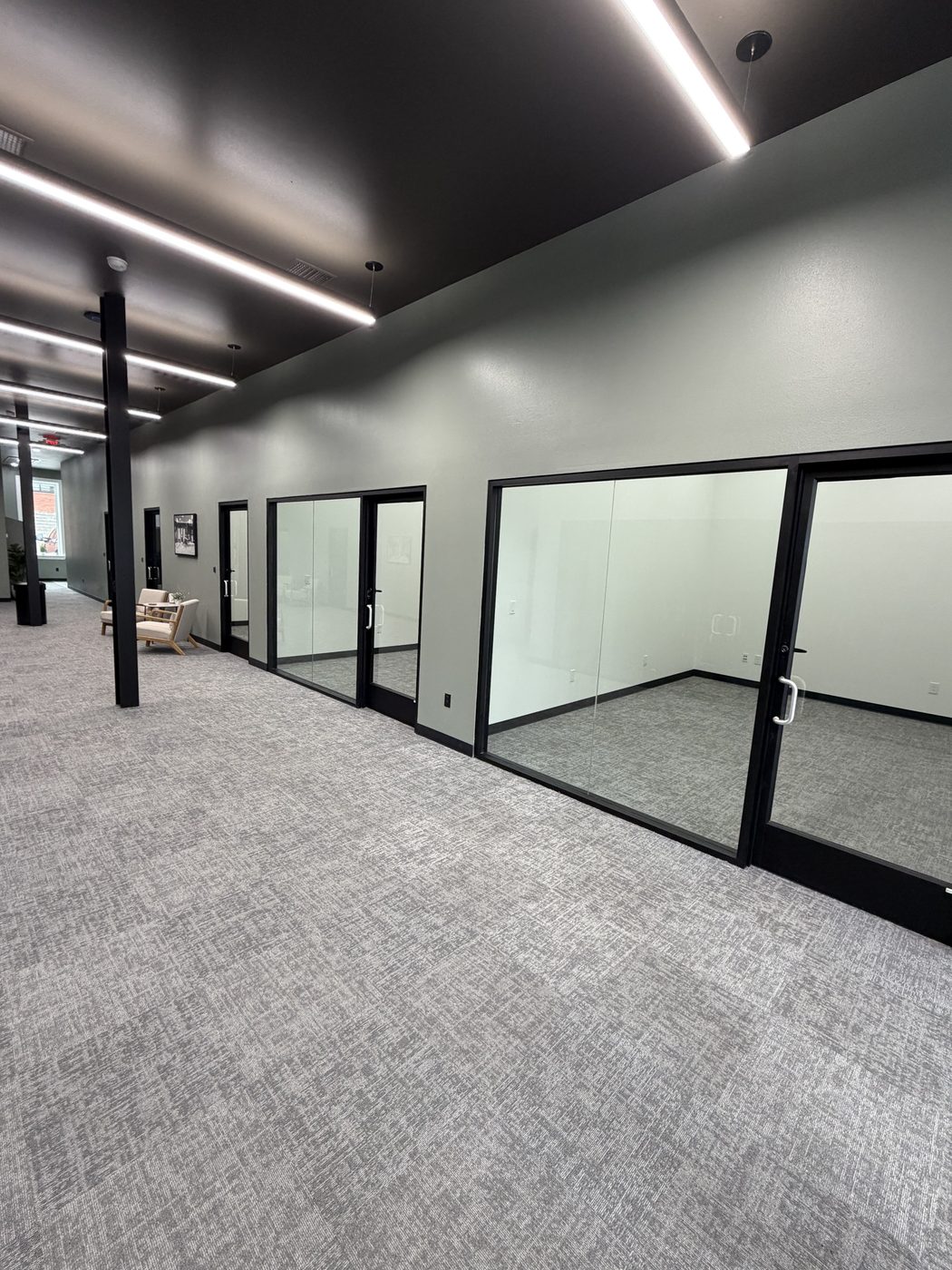 Premium Glass Front Office hallway view — Avenue 118